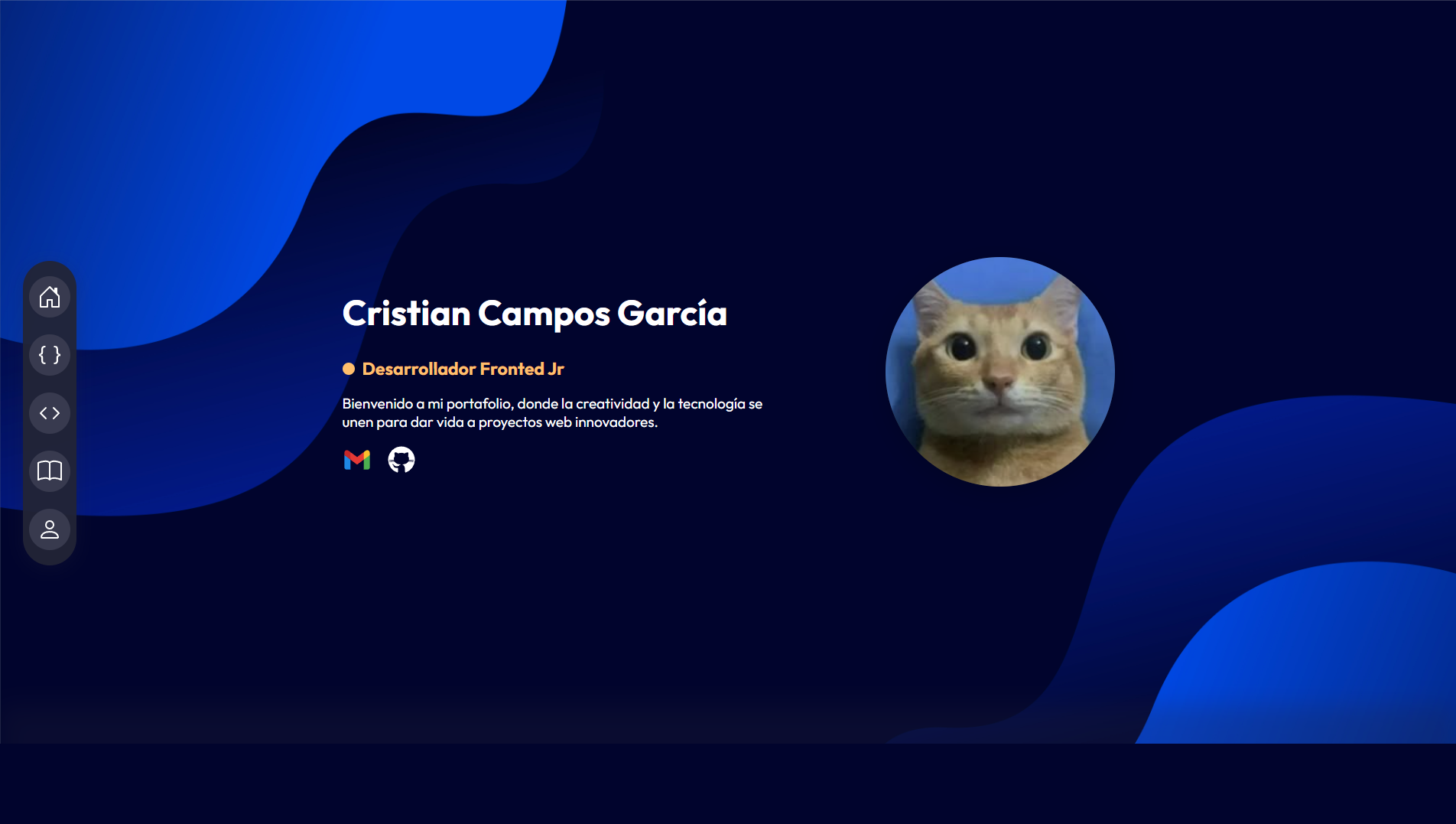 Captura de pantalla del portafolio